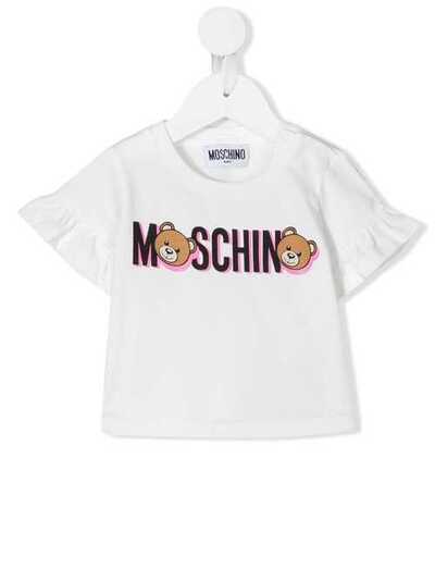 Moschino Kids футболка Teddy Bear с логотипом MDM02QLBA00