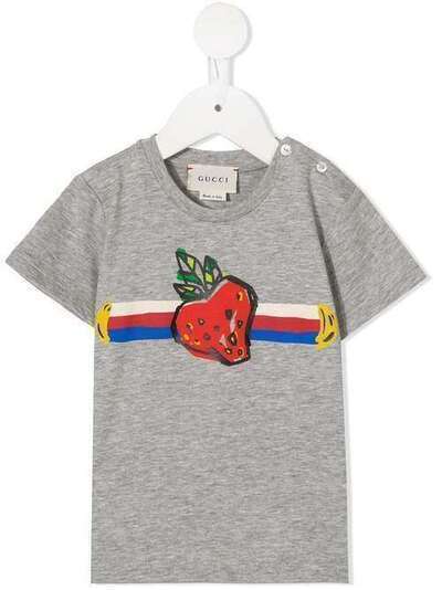 Gucci Kids футболка в полоску с принтом 555675XJBJD