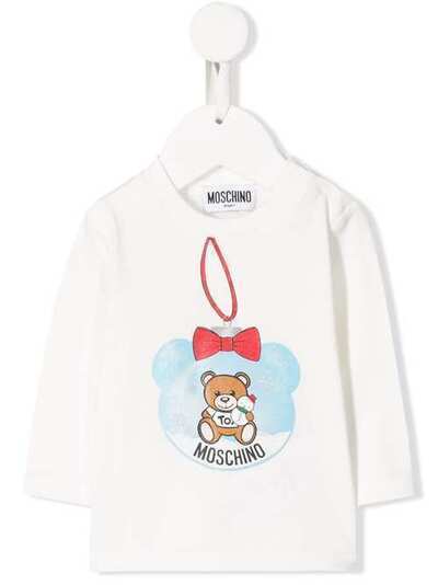 Moschino Kids футболка Teddy Bear с орнаментом MSM01VLBA11
