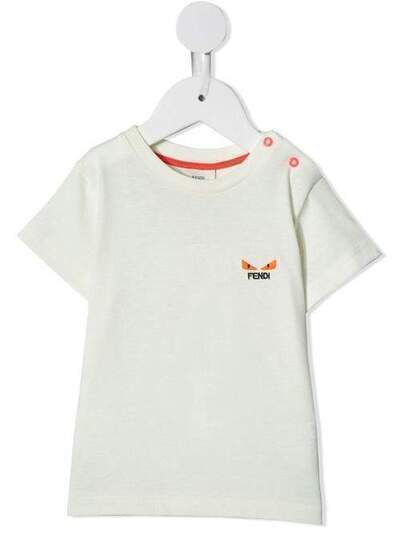 Fendi Kids футболка с вышивкой BFI1037AJ