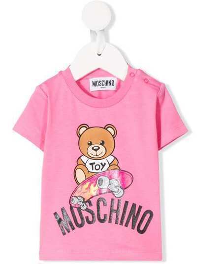 Moschino Kids футболка Skating Bear MUM02ALBA10