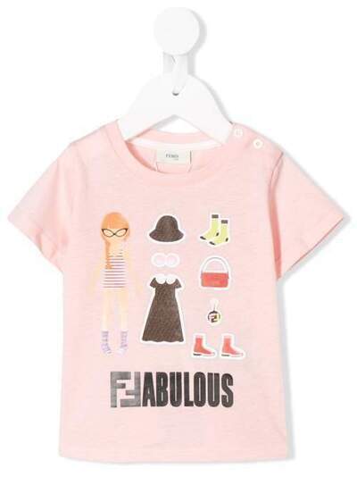 Fendi Kids футболка с принтом Fabulous BFI1157AJ