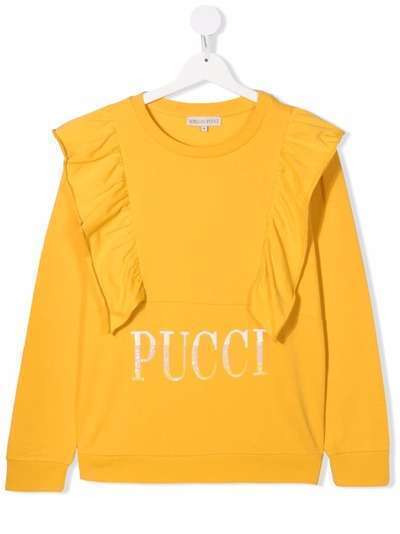 Emilio Pucci Junior толстовка с оборками и логотипом