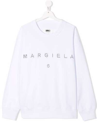 MM6 Maison Margiela Kids TEEN logo-print crew neck sweatshirt