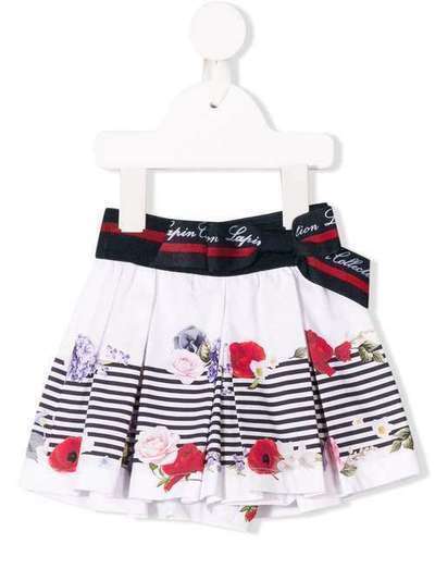 Lapin House полосатая юбка с цветочным принтом 91E3632