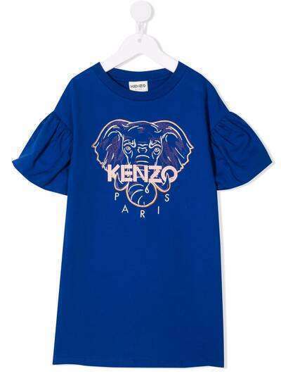 Kenzo Kids футболка с вышивкой Elephant