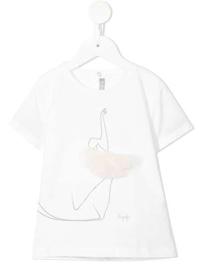Il Gufo футболка с тюлем и принтом