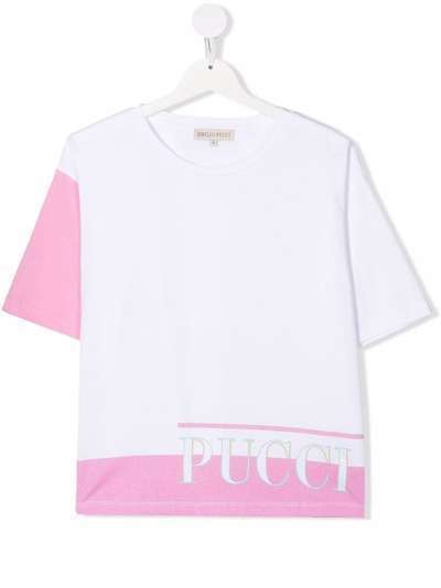 Emilio Pucci Junior футболка в стиле колор-блок с логотипом