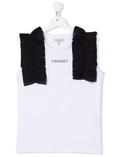 TWINSET Kids топ с логотипом