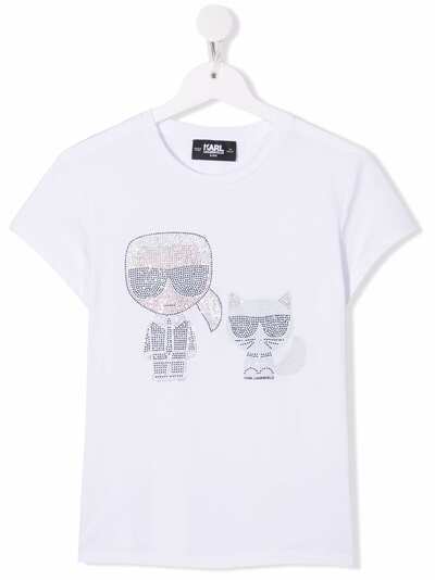 Karl Lagerfeld Kids футболка с декором Ikonik