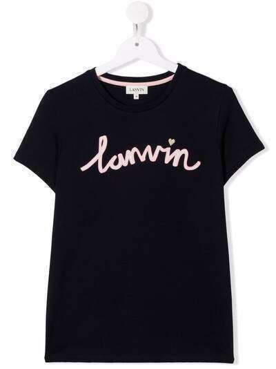 LANVIN Enfant футболка с короткими рукавами и вышитым логотипом