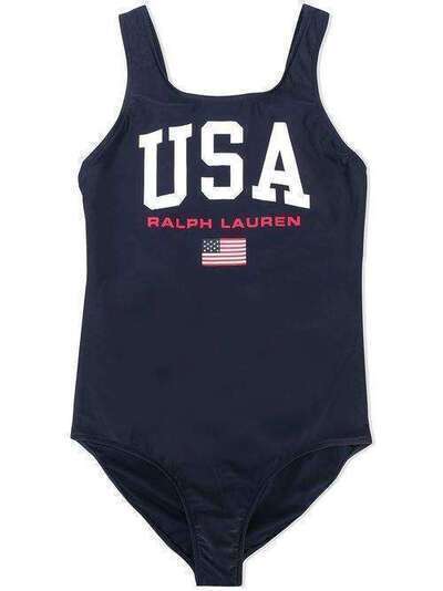 Ralph Lauren Kids купальник с логотипом и вырезом на спине 313766905