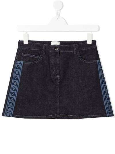 Fendi Kids джинсовая юбка с логотипом FF
