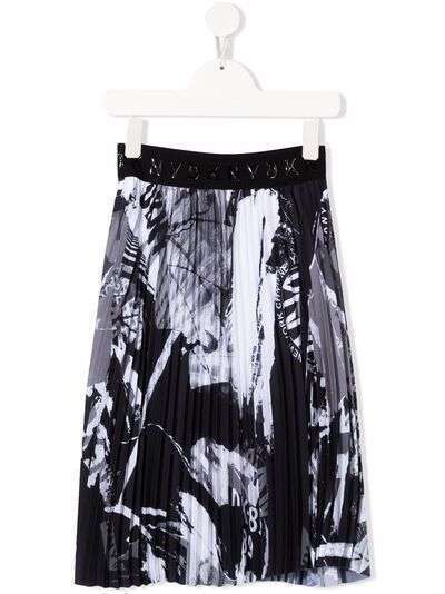 Dkny Kids плиссированная юбка с графичным принтом