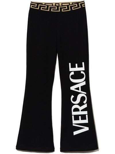 Versace Kids брюки с узором Greca и логотипом