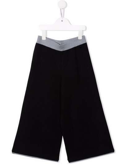 Emporio Armani Kids брюки широкого кроя с контрастным поясом