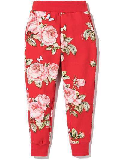 Monnalisa спортивные брюки с цветочным узором