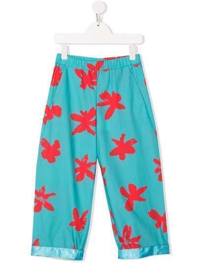 Emporio Armani Kids прямые брюки с цветочным принтом