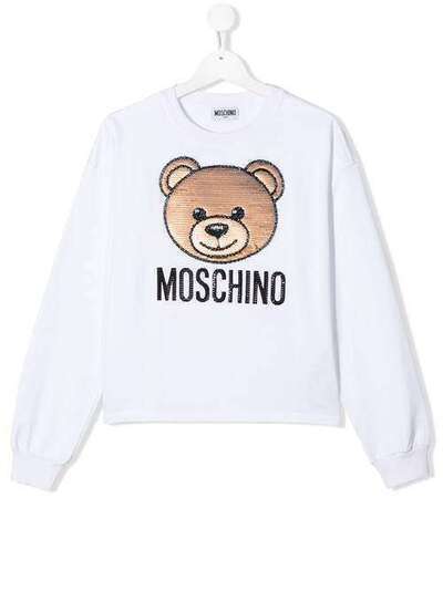Moschino Kids свитер Teddy Bear с пайетками HDF02LGDA12