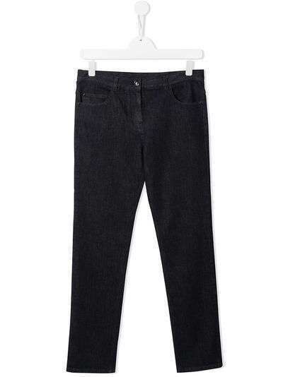 Moncler Enfant джинсы с вышитым логотипом