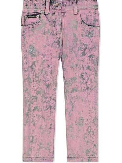Dolce & Gabbana Kids джинсы из вареного денима