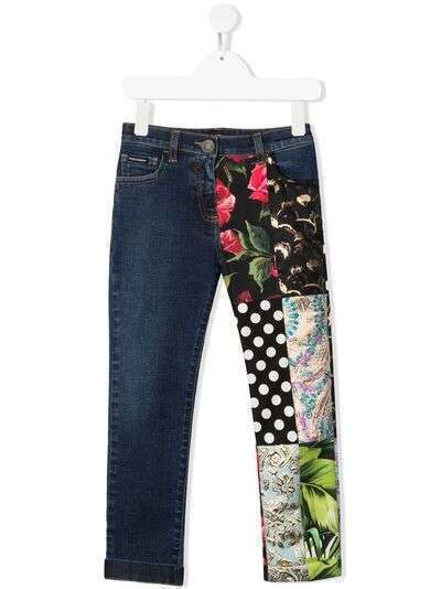Dolce & Gabbana Kids джинсы с логотипом и вставками