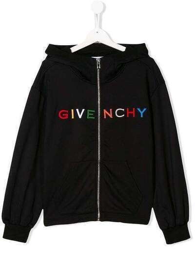 Givenchy Kids худи на молнии с длинными рукавами и логотипом H1513809B