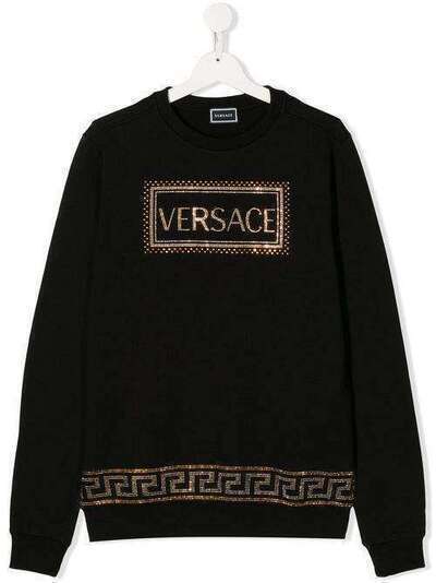 Young Versace толстовка с декорированным логотипом YC000210YA000782