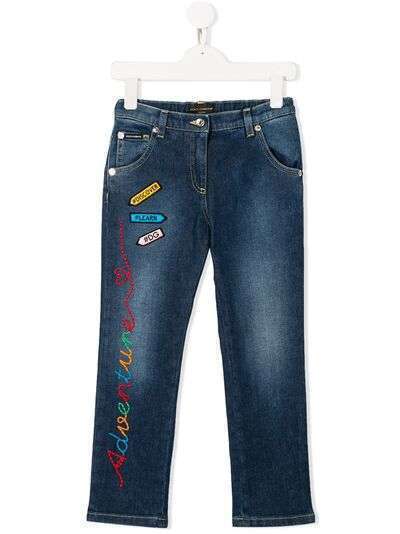 Dolce & Gabbana Kids джинсы с вышивкой