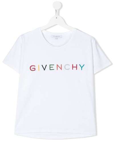 Givenchy Kids футболка с вышитым логотипом H1515510B