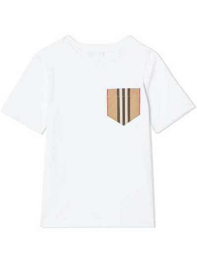 Burberry Kids футболка с карманом в полоску Icon Stripe 8022329