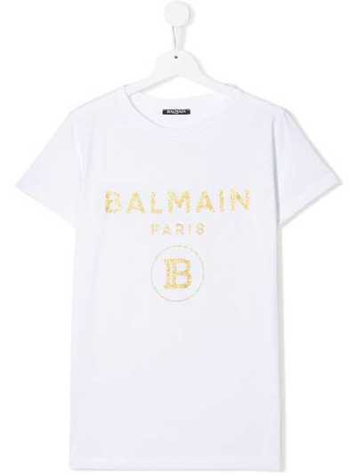 Balmain Kids футболка с логотипом 6L8071LX160B