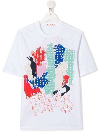 Marni Kids футболка с абстрактным принтом M002Q9MT134FT
