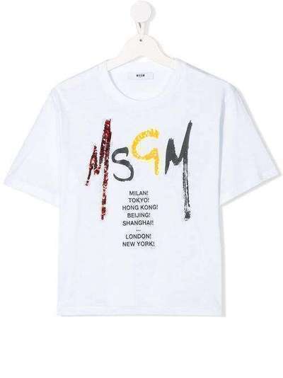 Msgm Kids футболка с логотипом 22058