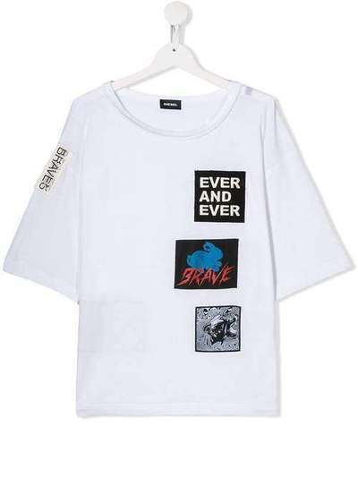 Diesel Kids TEEN patch embroidered T-shirt 00J4B3KYAPE