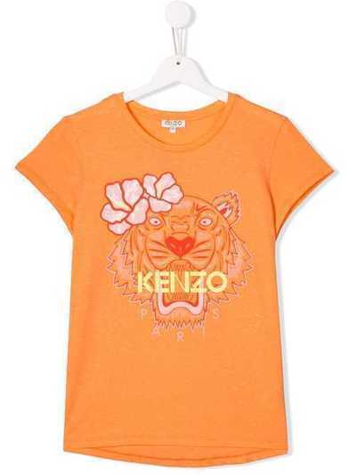 Kenzo Kids футболка с принтом тигра и логотипом KN10138