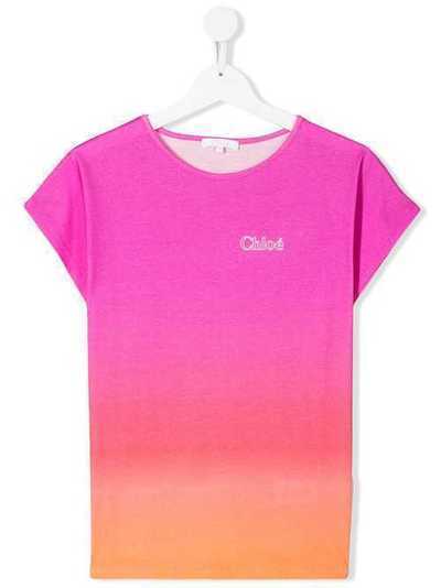 Chloé Kids футболка с эффектом градиента C15B25Z40