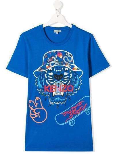 Kenzo Kids футболка с принтом Tiger KQ10668T