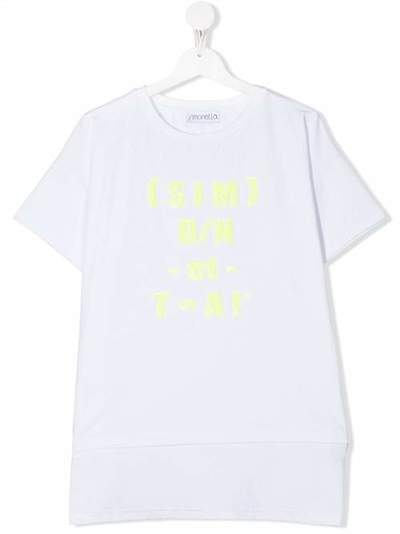 Simonetta длинная футболка с пайетками 1M8171MC960