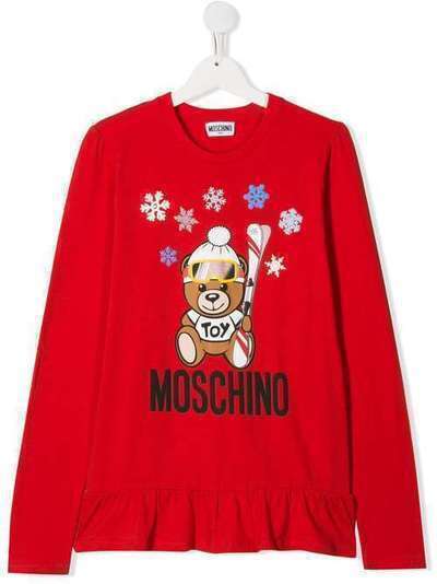 Moschino Kids топ с принтом Ski Teddy Bear HAM02NLBA1150109