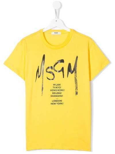 Msgm Kids футболка с круглым вырезом и логотипом 22081