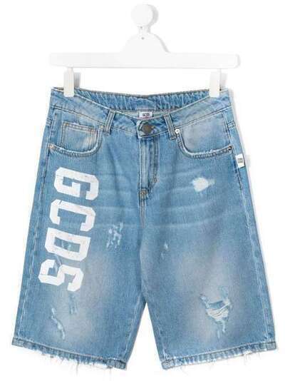 Gcds Kids джинсовые шорты с логотипом 23979