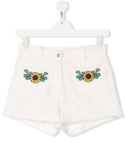 Stella McCartney Kids джинсовые шорты с цветочной вышивкой 588592SOKA1
