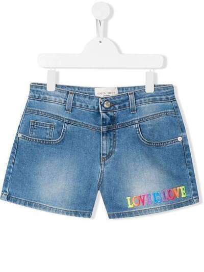 Alberta Ferretti Kids джинсовые шорты с надписью 22163