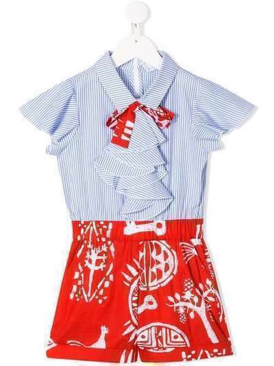 Stella Jean Kids комбинезон с контрастной вставкой TJ020324