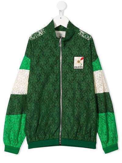 Gucci Kids куртка-бомбер из цветочного кружева 595406ZADK1