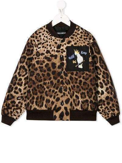 Dolce & Gabbana Kids бомбер с леопардовым принтом L4JB1GG7WGI