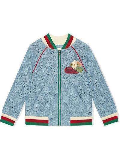 Gucci Kids куртка-бомбер с цветочным кружевом 542998ZB421