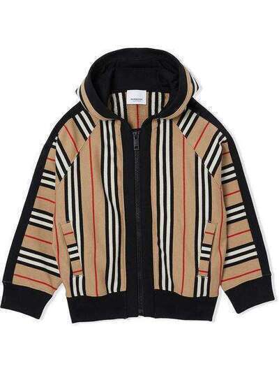 Burberry Kids куртка в полоску Icon Stripe с капюшоном 8022055