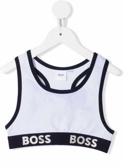 BOSS Kidswear спортивный бюстгальтер с вышитым логотипом